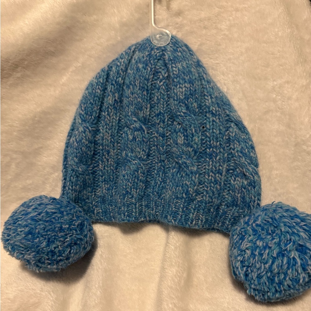 Cozy Blue Knit Pom-Pom Hat for Kids